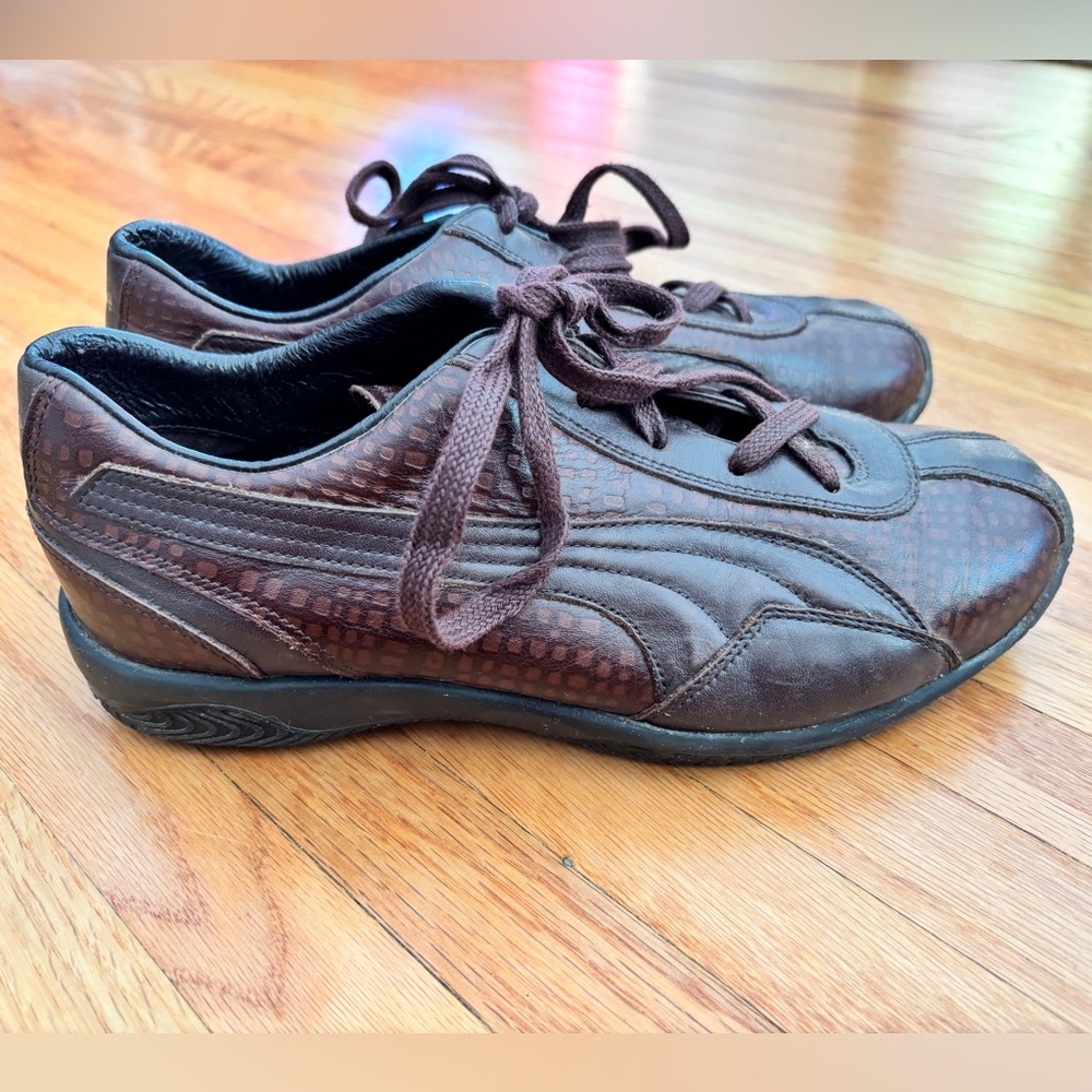 Puma brown leather shoes RARE